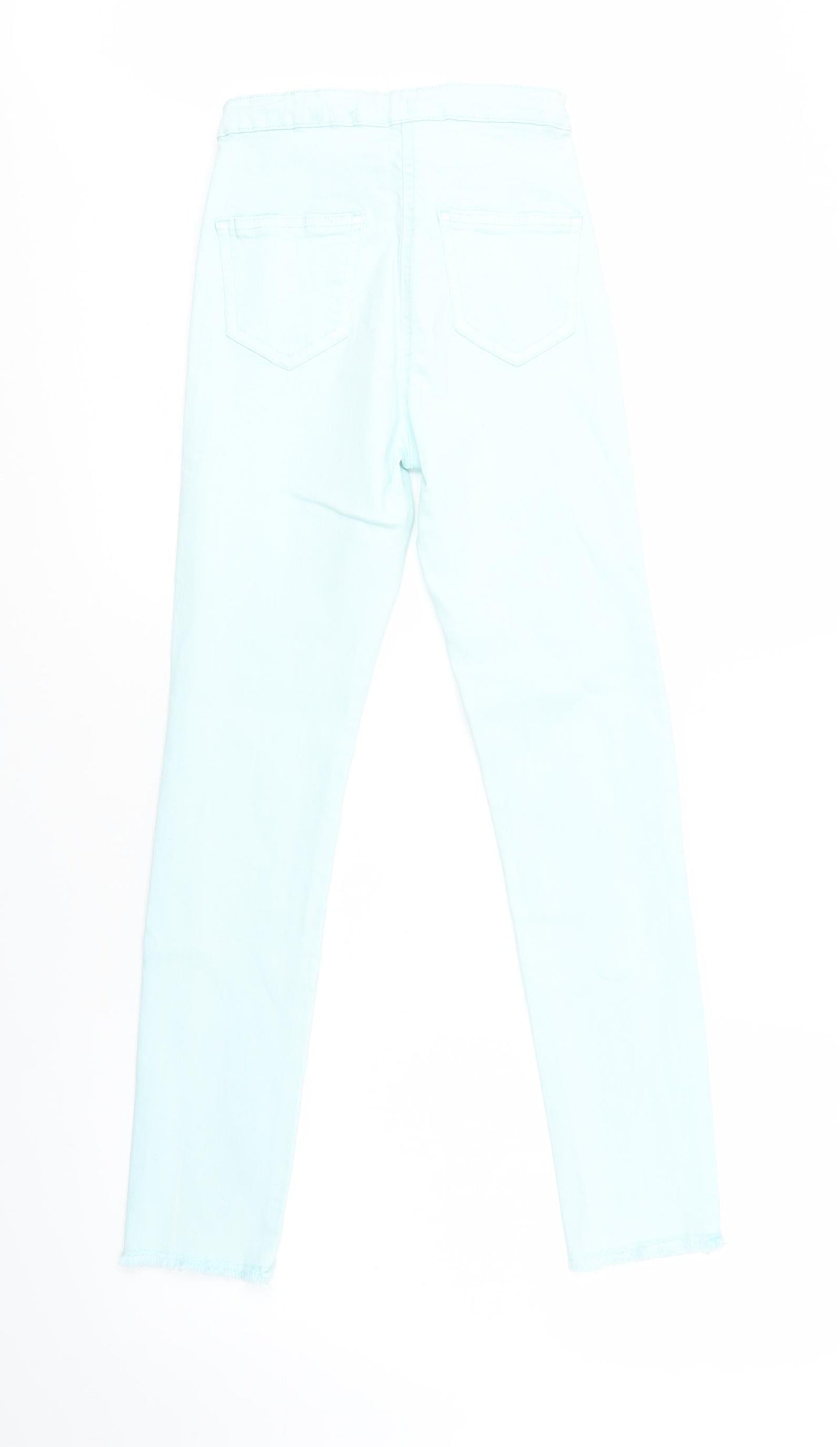 Candy Couture Girls Green  Cotton Skinny Jeans Size 13 Years  Regular Button