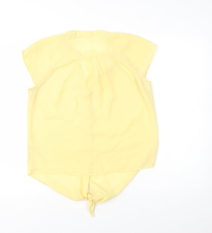 Womens UK Size 10 Minuet Yellow Basic Button-Up