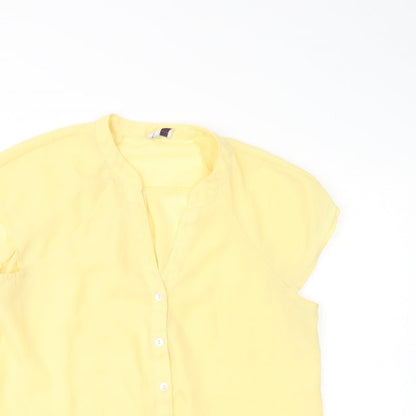 Womens UK Size 10 Minuet Yellow Basic Button-Up