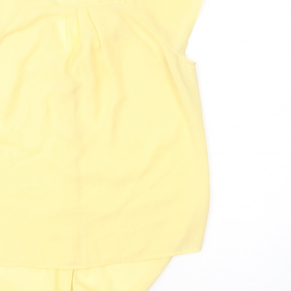 Womens UK Size 10 Minuet Yellow Basic Button-Up