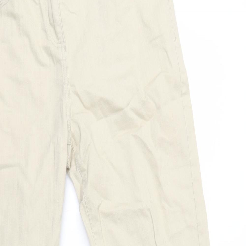 Womens UK Size 14 Papaya Regular Fit Straight Beige Jeans
