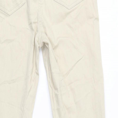 Womens UK Size 14 Papaya Regular Fit Straight Beige Jeans