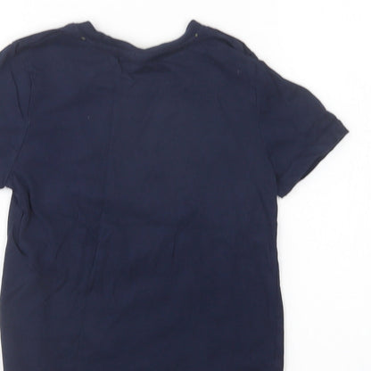 F&F Boys Blue  Cotton Basic T-Shirt Size 4-5 Years Crew Neck  - Player