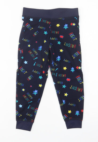 Lily & Dan Girls Blue Geometric Polyester  Pyjama Pants Size 3-4 Years   - Star Print