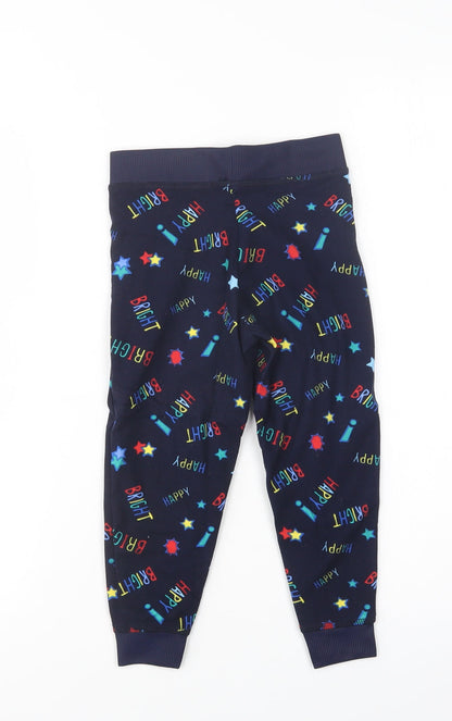 Lily & Dan Girls Blue Geometric Polyester  Pyjama Pants Size 3-4 Years   - Star Print