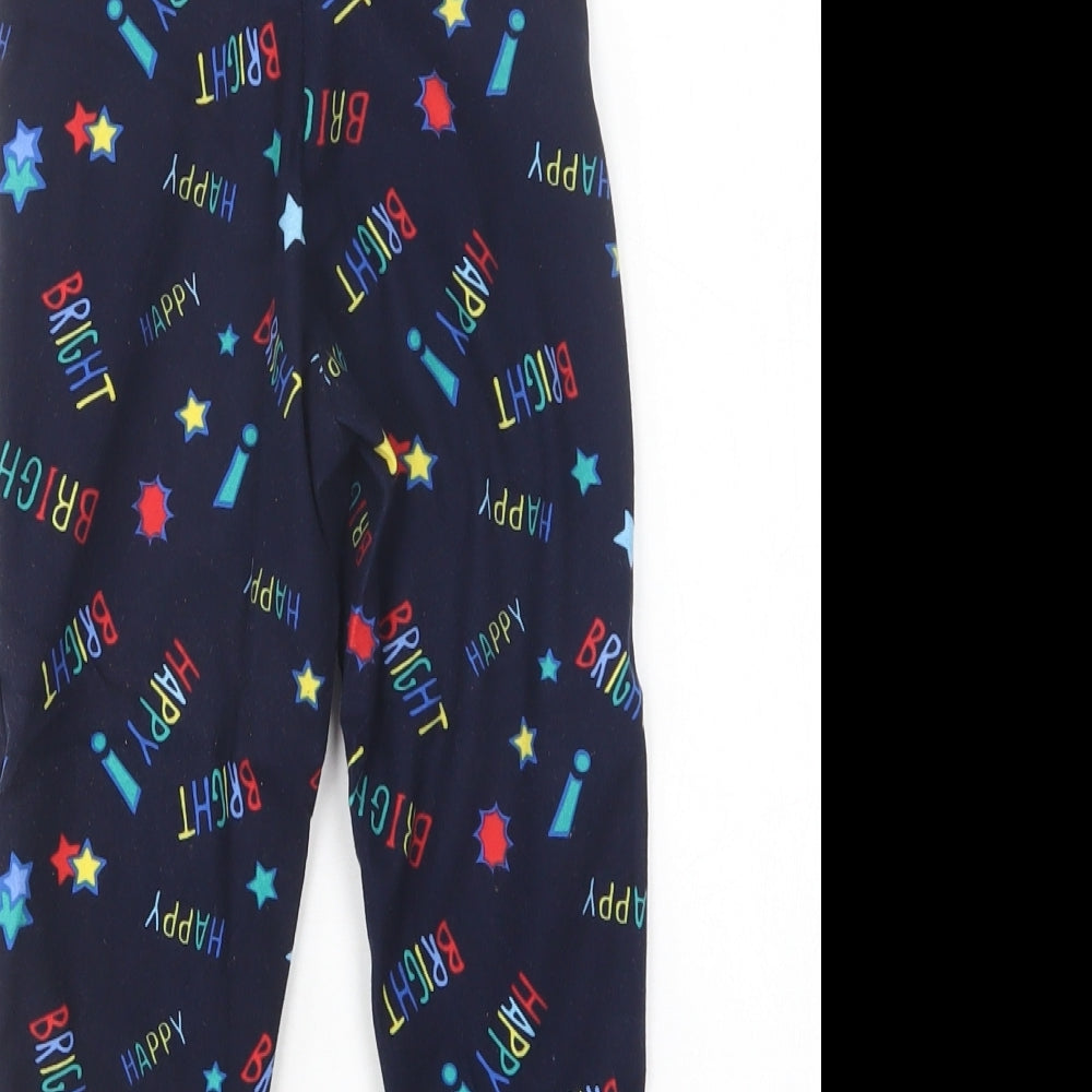 Lily & Dan Girls Blue Geometric Polyester  Pyjama Pants Size 3-4 Years   - Star Print