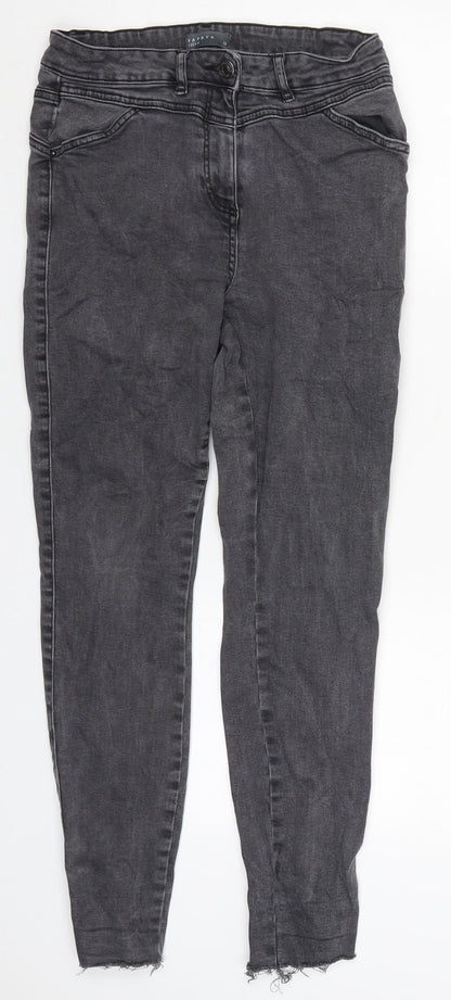 Womens UK Size 12 Papaya Regular Fit Skinny Grey Jeans