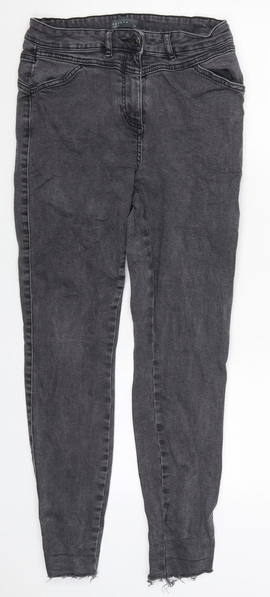 Womens UK Size 12 Papaya Regular Fit Skinny Grey Jeans