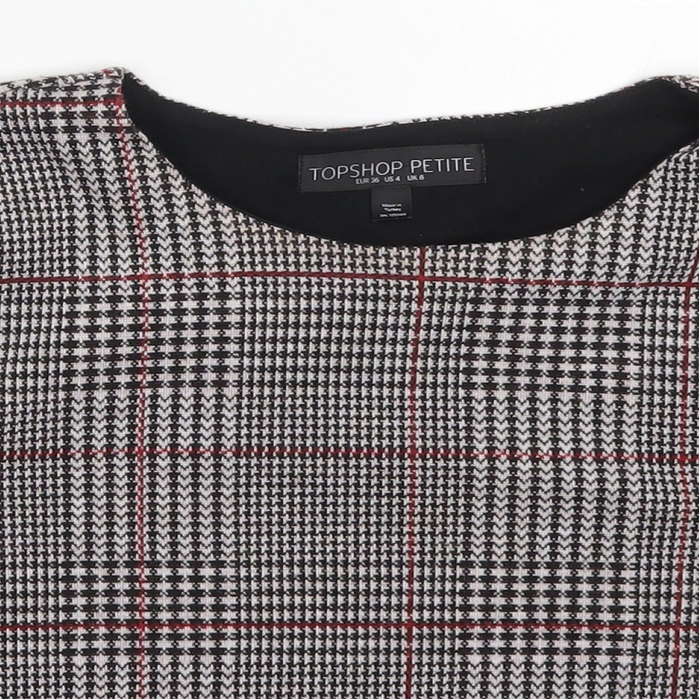 Womens UK Size 8 Topshop Black Cropped T-Shirt