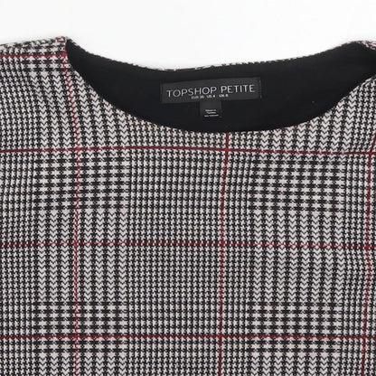 Womens UK Size 8 Topshop Black Cropped T-Shirt