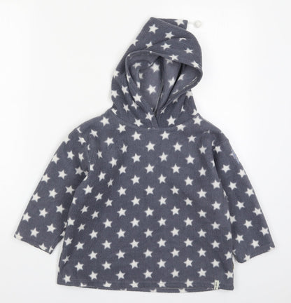 India Cymru Girls Grey Geometric Polyester Top Pyjama Top Size 5-6 Years  Pullover - Stars