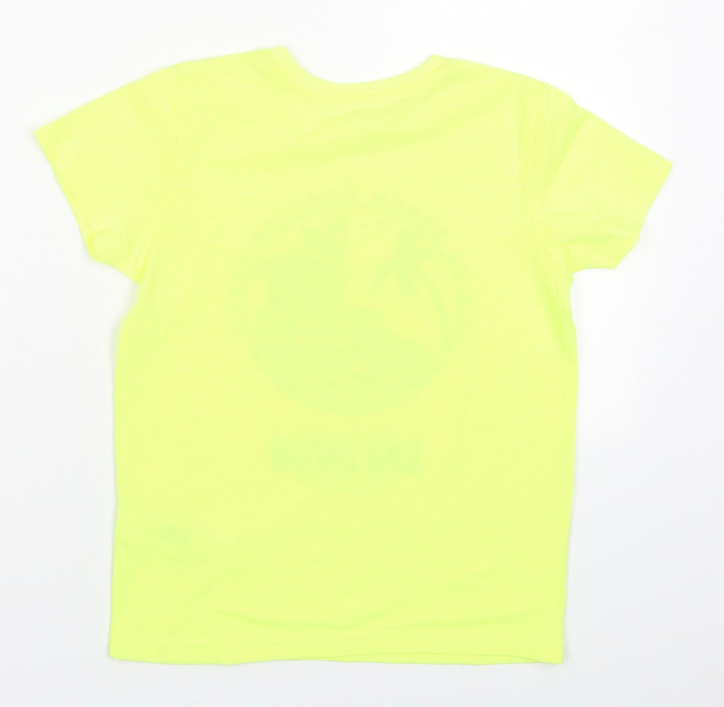 Primark Boys Yellow  Polyester Basic T-Shirt Size 7-8 Years Crew Neck Pullover - Venice Beach San Diego
