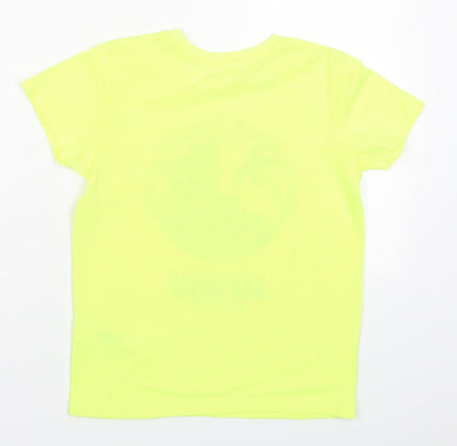 Primark Boys Yellow  Polyester Basic T-Shirt Size 7-8 Years Crew Neck Pullover - Venice Beach San Diego