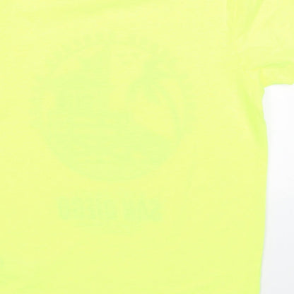 Primark Boys Yellow  Polyester Basic T-Shirt Size 7-8 Years Crew Neck Pullover - Venice Beach San Diego