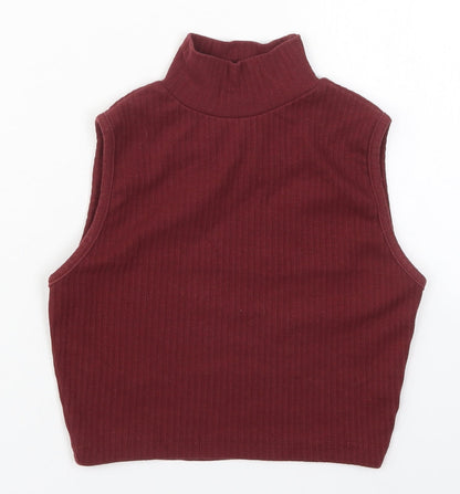 Womens UK Size 4 Missguided Red Cropped Tank