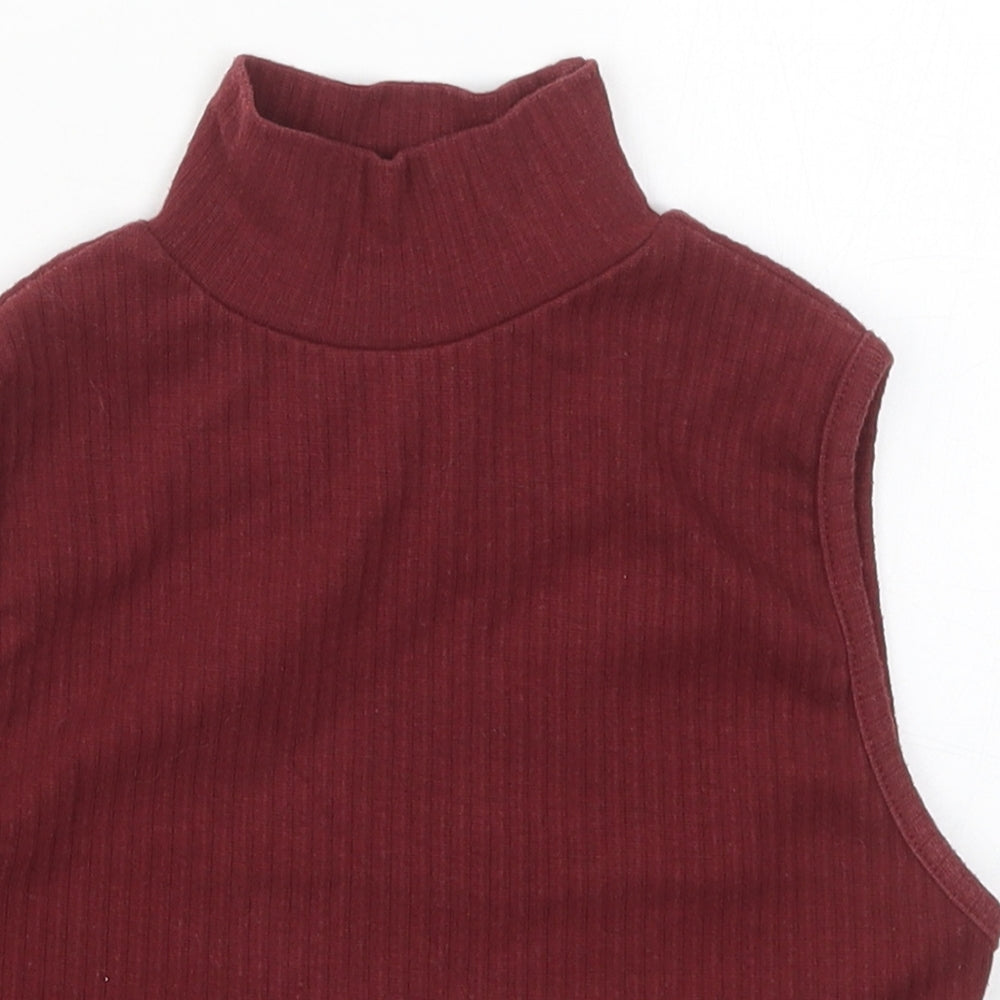 Womens UK Size 4 Missguided Red Cropped Tank