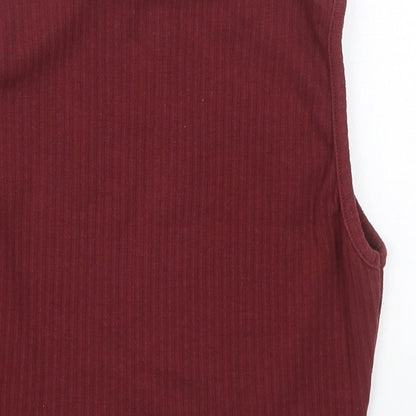 Womens UK Size 4 Missguided Red Cropped Tank