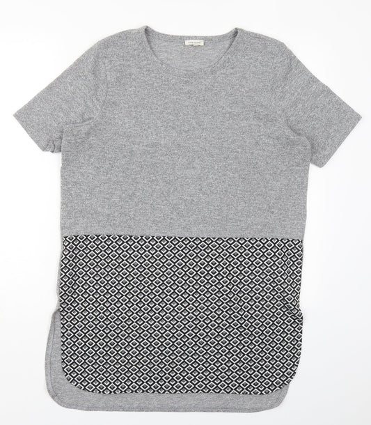 Womens UK Size 10 River Island Grey Basic T-Shirt