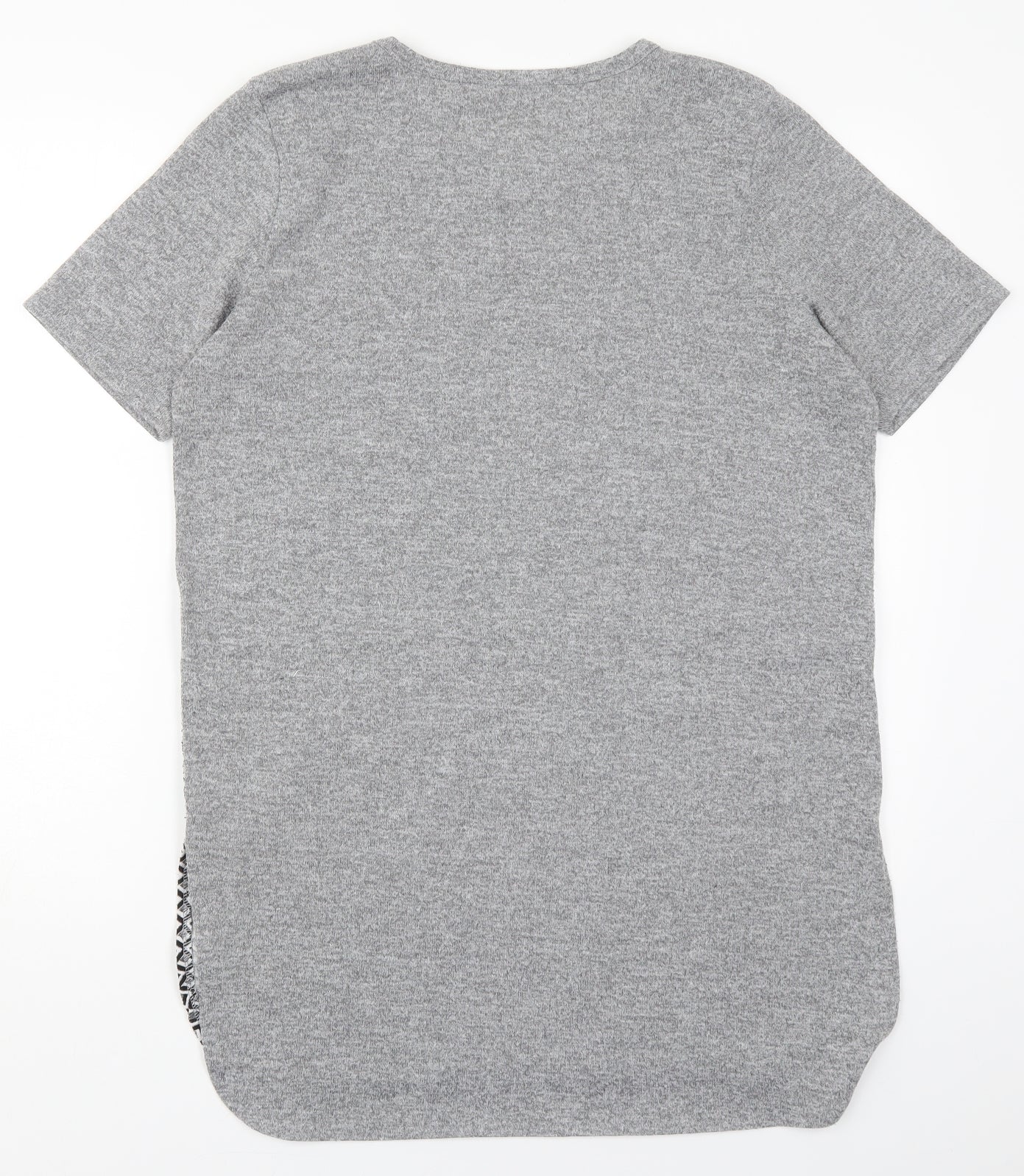 Womens UK Size 10 River Island Grey Basic T-Shirt