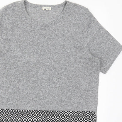 Womens UK Size 10 River Island Grey Basic T-Shirt