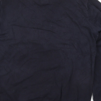 NEXT Mens Blue Collared  Cotton Pullover Jumper Size M