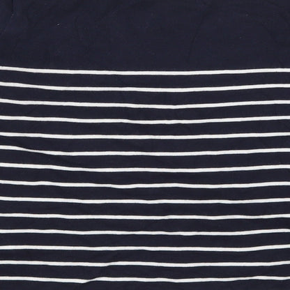 H&M Womens Blue Striped Cotton Pullover Sweatshirt Size L