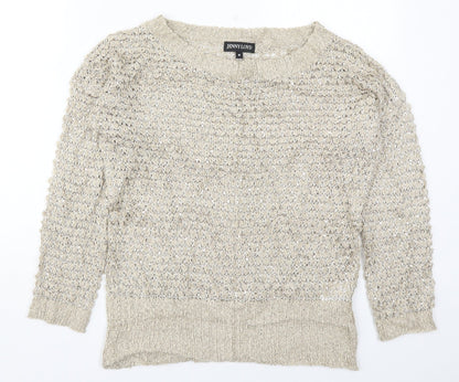 Womens UK Size M Jenny Loyd Beige Pullover Jumper