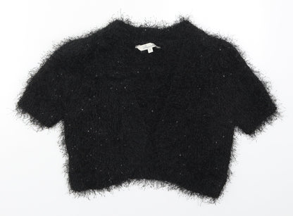 Womens UK Size 8 Peacocks Black Cardigan Jumper