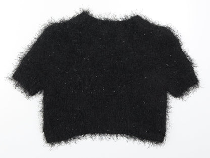 Womens UK Size 8 Peacocks Black Cardigan Jumper