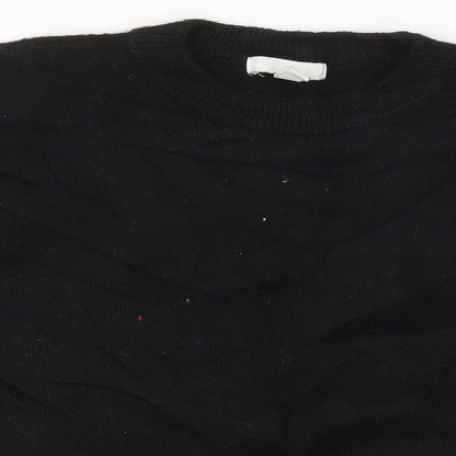 H&M Womens Black Round Neck  Acrylic Pullover Jumper Size M   - Black and White
