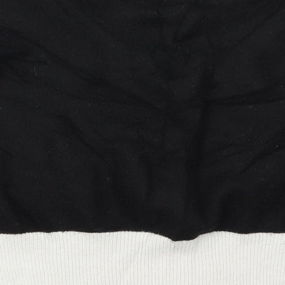 H&M Womens Black Round Neck  Acrylic Pullover Jumper Size M   - Black and White