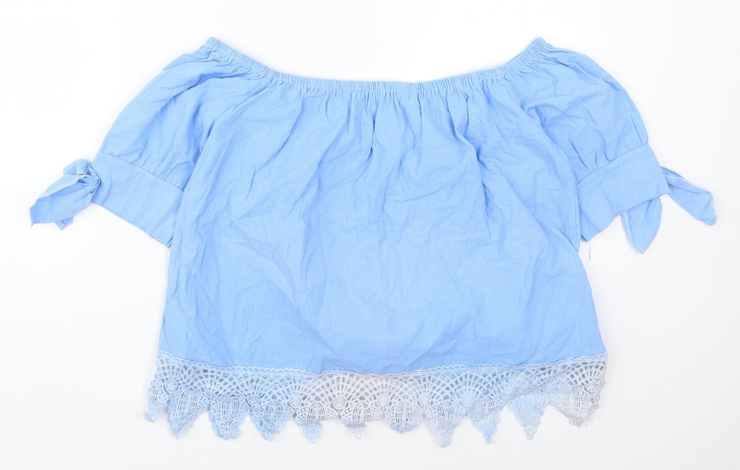 Womens UK Size 2XL Fashion Blue Basic Blouse