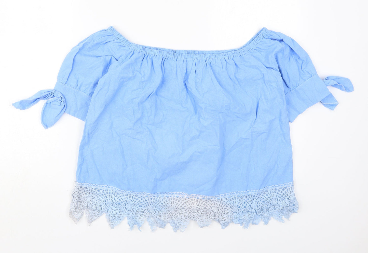 Womens UK Size 2XL Fashion Blue Basic Blouse