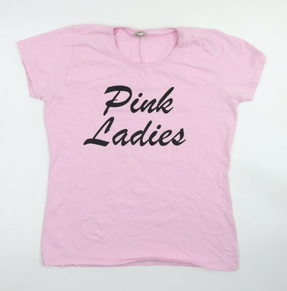 Womens UK Size L Fruit of the Loom Pink Basic T-Shirt