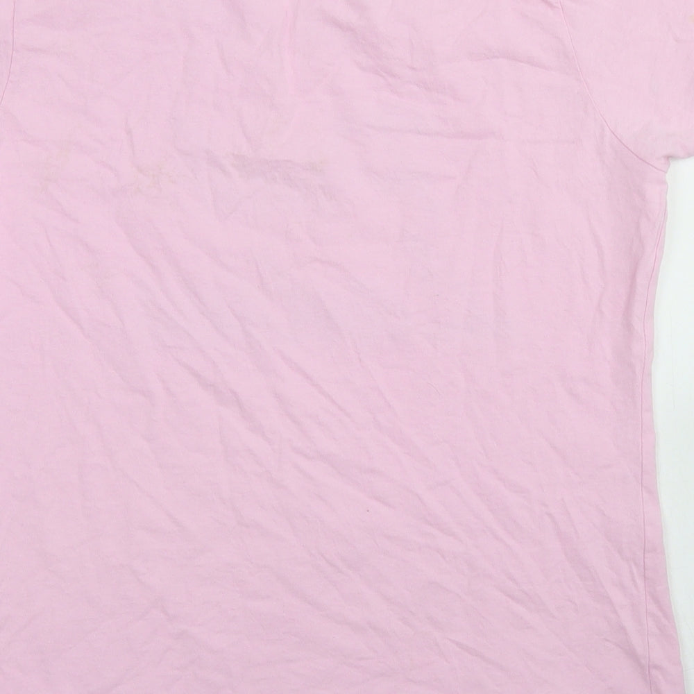 Womens UK Size L Fruit of the Loom Pink Basic T-Shirt