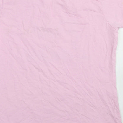 Womens UK Size L Fruit of the Loom Pink Basic T-Shirt