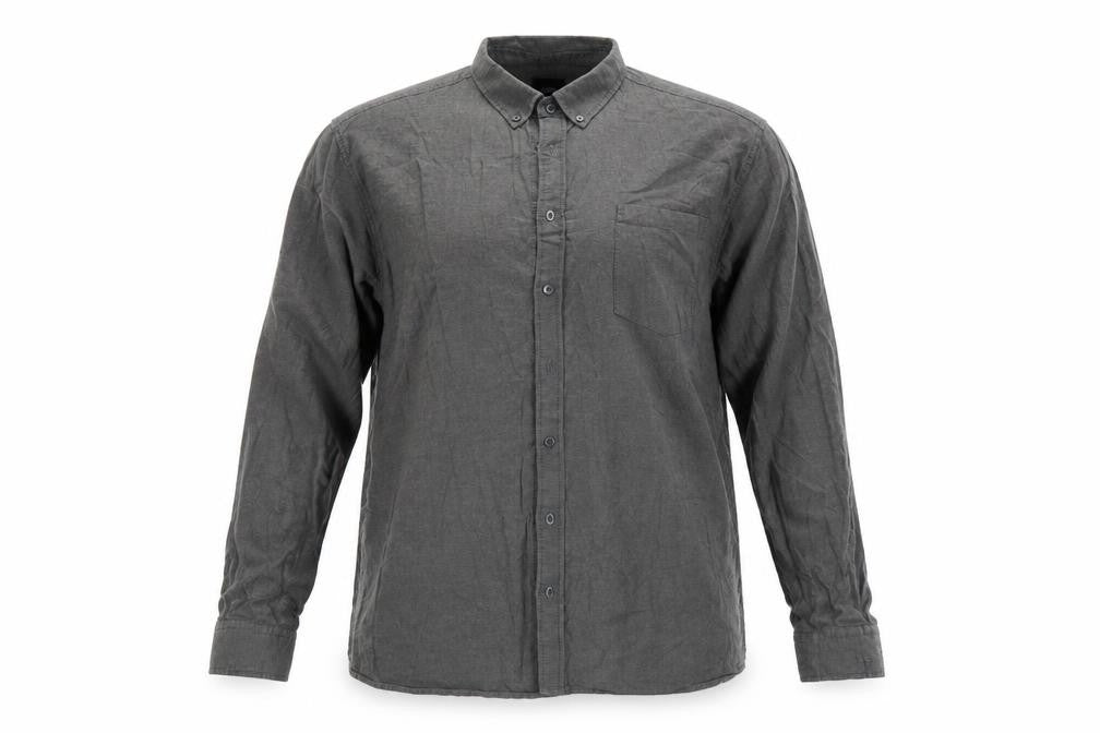 Mens UK Size 2XL Burton Grey  Button-Up Long Sleeve Casual Shirt