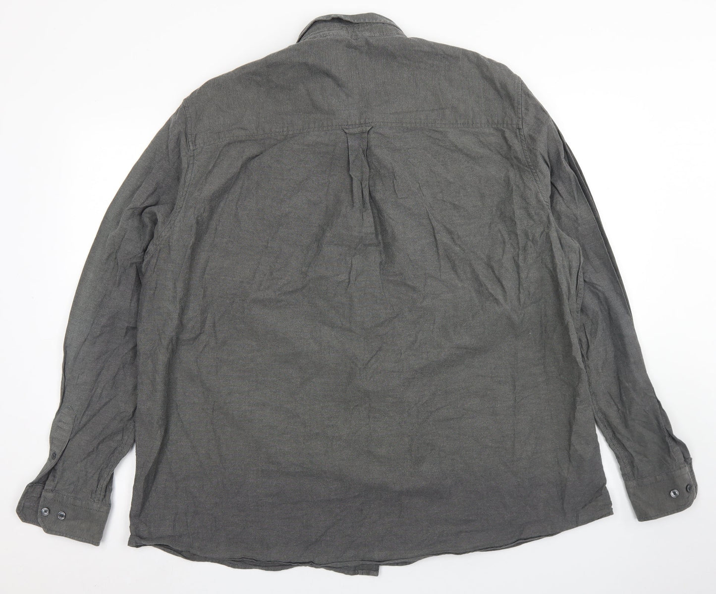 Mens UK Size 2XL Burton Grey  Button-Up Long Sleeve Casual Shirt