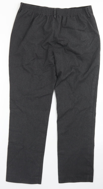 Winterbottom's Mens Grey  Polyester Dress Pants Trousers Size 34 in L28 in Regular Hook & Eye
