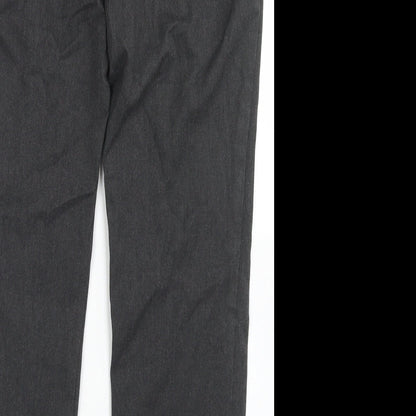 Winterbottom's Mens Grey  Polyester Dress Pants Trousers Size 34 in L28 in Regular Hook & Eye