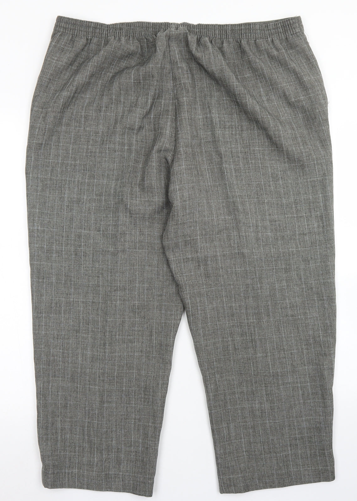 BM Womens Grey Plaid Polyester Dress Pants Trousers Size 18 L23 in Regular