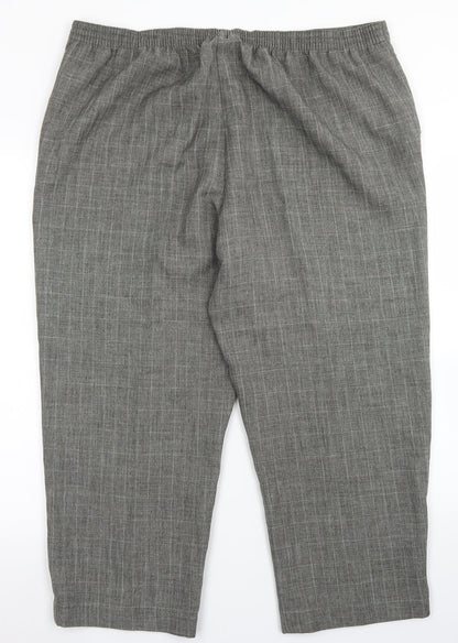 BM Womens Grey Plaid Polyester Dress Pants Trousers Size 18 L23 in Regular
