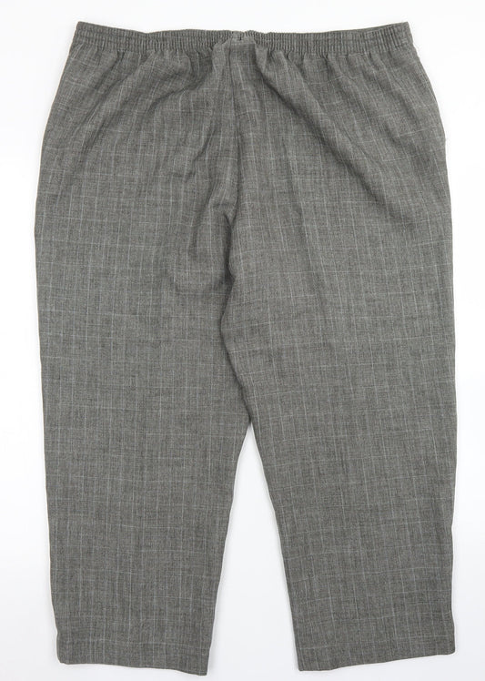 BM Womens Grey Plaid Polyester Dress Pants Trousers Size 18 L23 in Regular