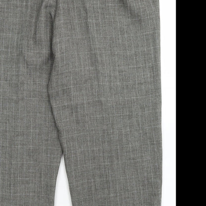 BM Womens Grey Plaid Polyester Dress Pants Trousers Size 18 L23 in Regular