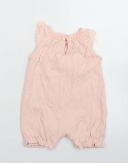 Gap Girls Pink  Cotton Romper One-Piece Size 3-6 Months  Button