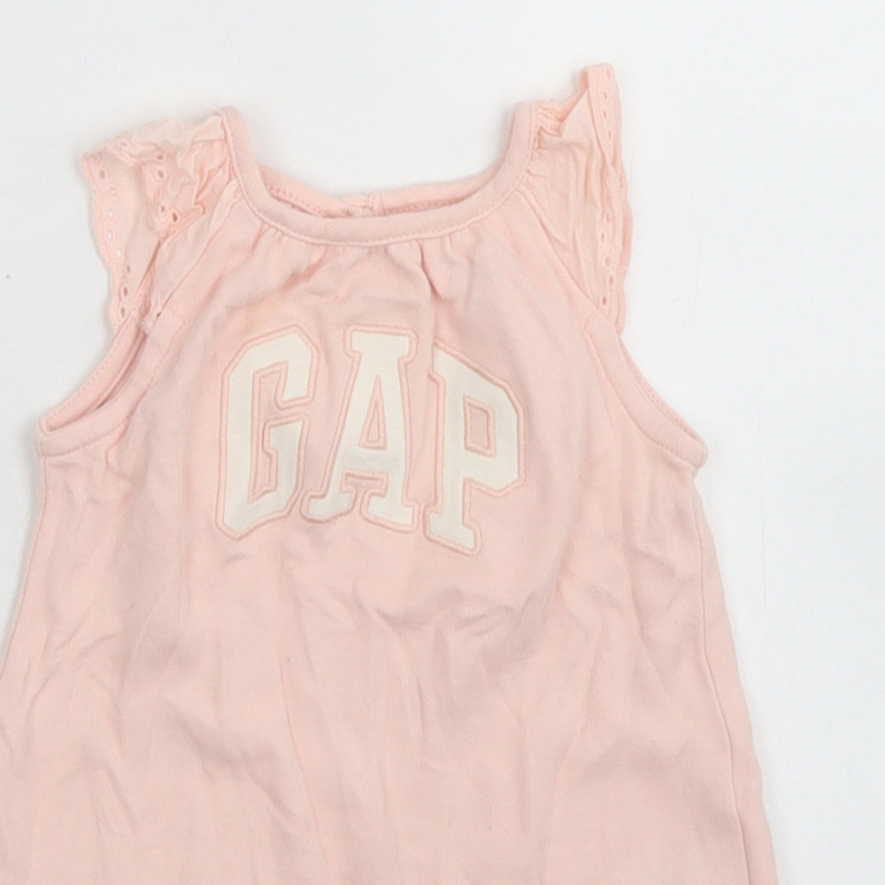 Gap Girls Pink  Cotton Romper One-Piece Size 3-6 Months  Button
