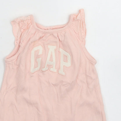 Gap Girls Pink  Cotton Romper One-Piece Size 3-6 Months  Button