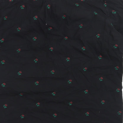 Mens UK Size L Moah Black  Button-Up Short Sleeve Casual Shirt