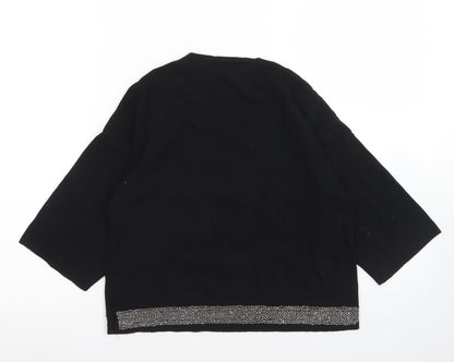Womens UK Size 6 NEXT Black Cropped T-Shirt