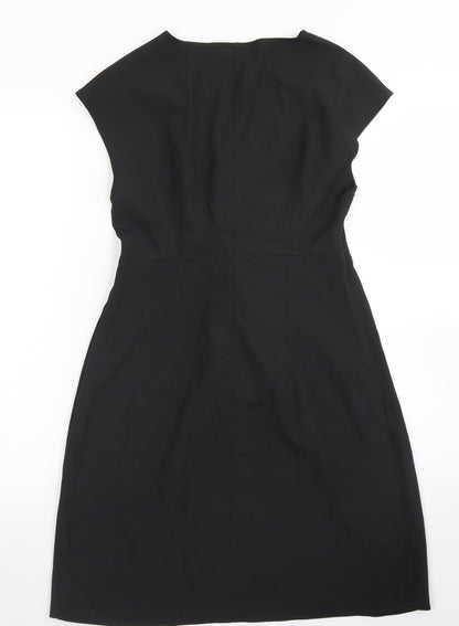SheIn Womens Black  Polyester Pencil Dress  Size S  V-Neck Zip